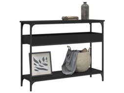 Vidaxl Mesa Consola C/ Prateleira 100x29x75 Cm Derivados Madeira Preto