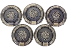 Conjunto De 5 Peças Com Anel Metal Verde Redondo Para Puxador