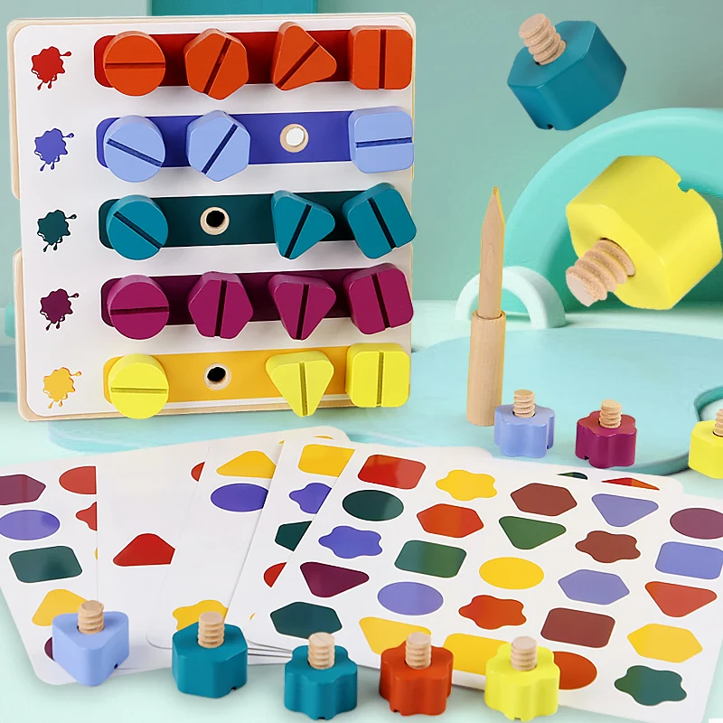 Brinquedo De Madeira Para Desmontar E Montar Com Parafusos, Brinquedo Educativo De Formas E Cores, Jogo Interativo Montessori