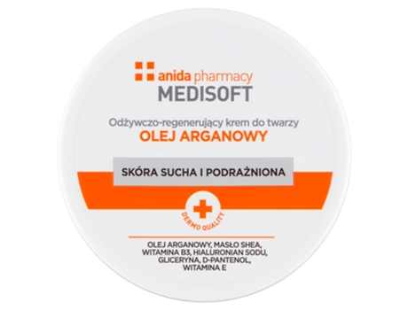 Medisoft Argan Oil Enriched Face Cream, 100ml Nourishes Regenerates Skin Anida