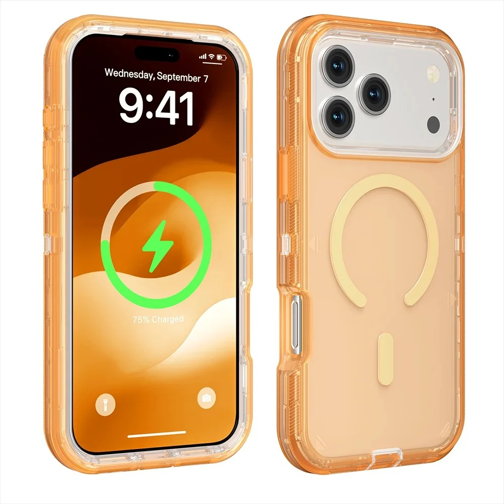 (dourado, Iphone 13 Pro Max) Capa Protetora Transparente Com Carregamento Magnético Sem Fio E Resistência A Impactos Aprimorada.