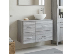 Vidaxl Conjunto De Móveis Para Banheiro 2 Pcs Sonoma Cinzento