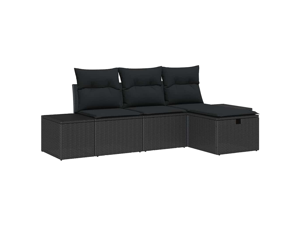 Maison Exclusive - Conjunto De Sofás Com Almofada 4 Pcs Vime Pe