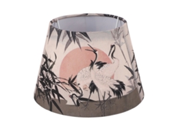 Abajur de Estilo Chinês com Garça, Drum para E27 E14