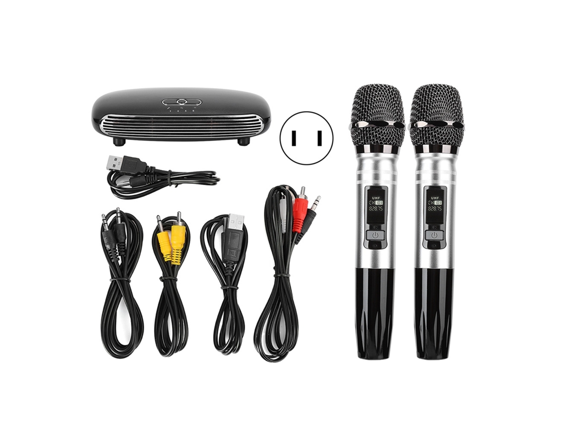 Microfone Sem Fio K8 para Karaokê em Casa, Sala de Estar, Tv e Celular. Microfone de Metal com Bluetooth e Placa de Som CHABERLU