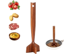 Moedor De Carne Com Acabamento Em Madeira, 4 Lâminas Corte,