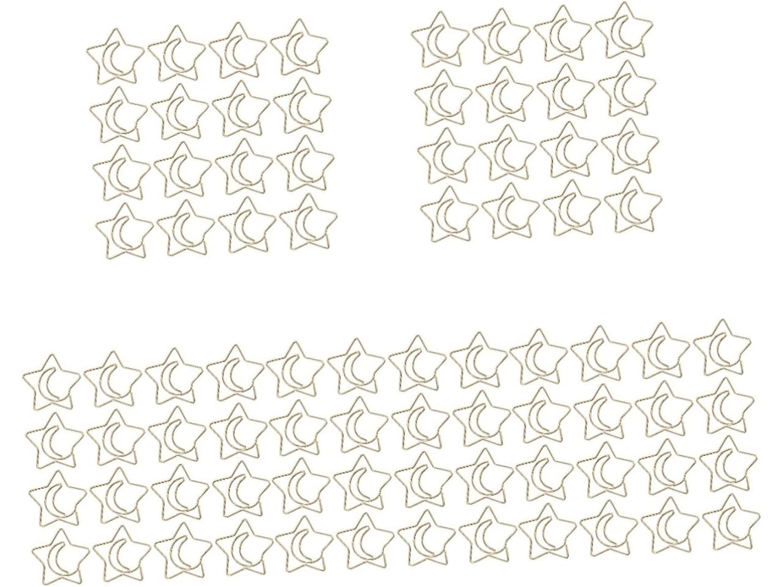 Conjunto de 5 prendedores Nuobesty em formato de estrela e prancheta com suporte para marcador de texto, material escolar, prendedores.