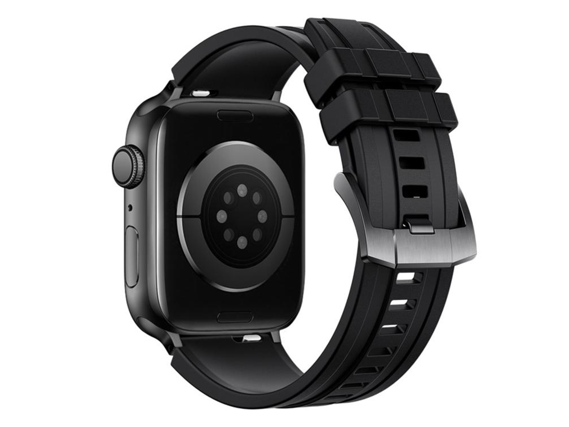 Bracelete para Apple Watch 46/49/45/44mm Borracha Fluorocarbonada Fkm Extraordinary Exploration Preto XIAOMOYU