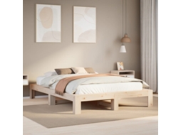 Vidaxl Cama Sem Colchão 140x190 Cm Madeira De Pinho Maciça