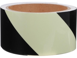 Fita Adesiva Fluorescente Em Pvc Verde E Preto Sólido Com Efeito Luminoso.