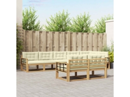 Vidaxl Conjunto De Sofás Para Exterior 6 Unid. Branco E Creme