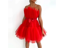 2026 vestido Corto Sin Mangas de Tule para Mujer Con Malla Solida Príncipe Fiesta Casual Verano Primavera