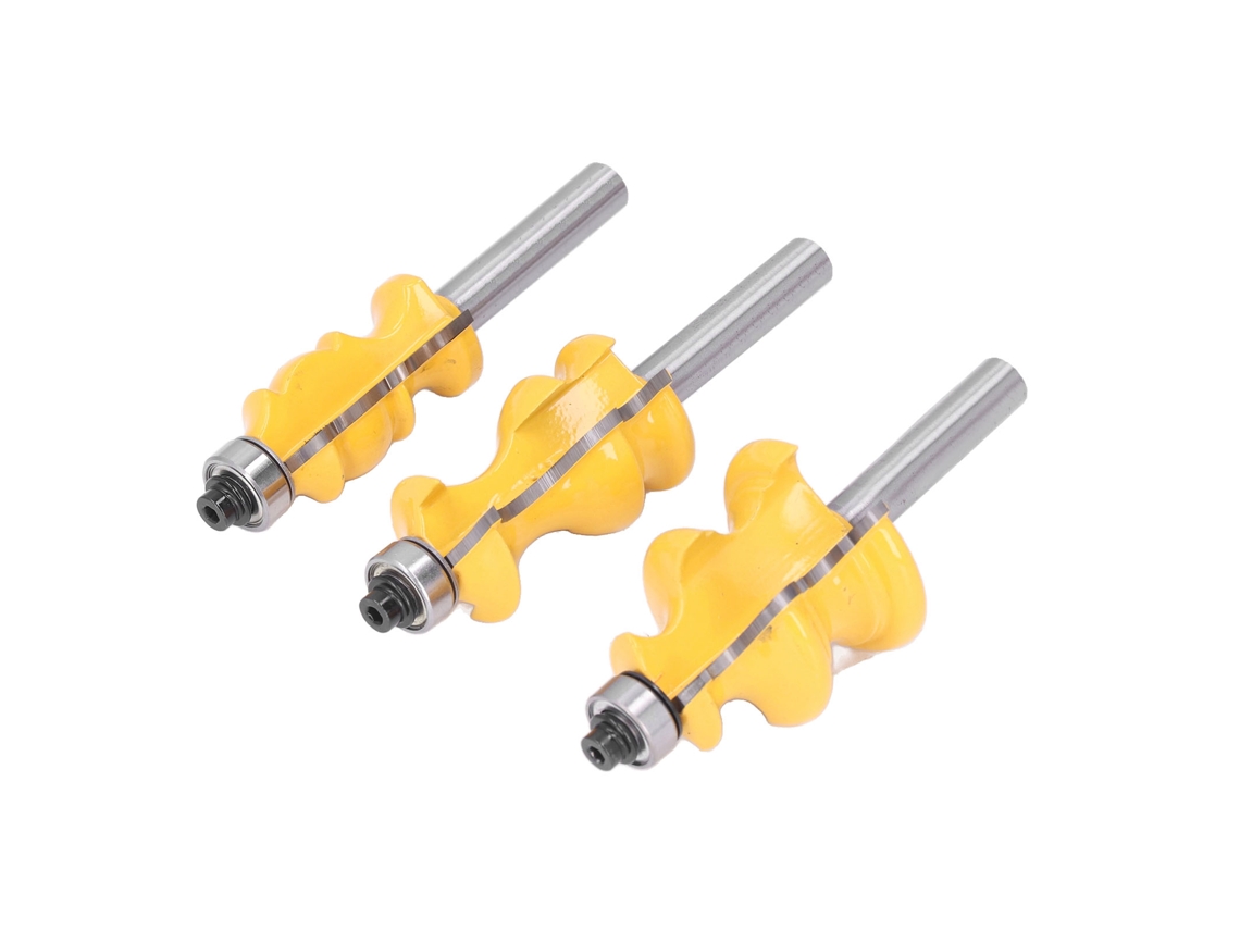 Conjunto De 3 Cortadores De Acabamento E Router Laxiscreed Para Madeira Com Eixo De 8mm