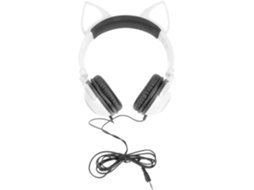 Fone De Ouvido Dobrável E Adorável Sewacc Com Luz Led Brilhante Para Crianças Fones Orelhas Gato Desenho Animado, Haste