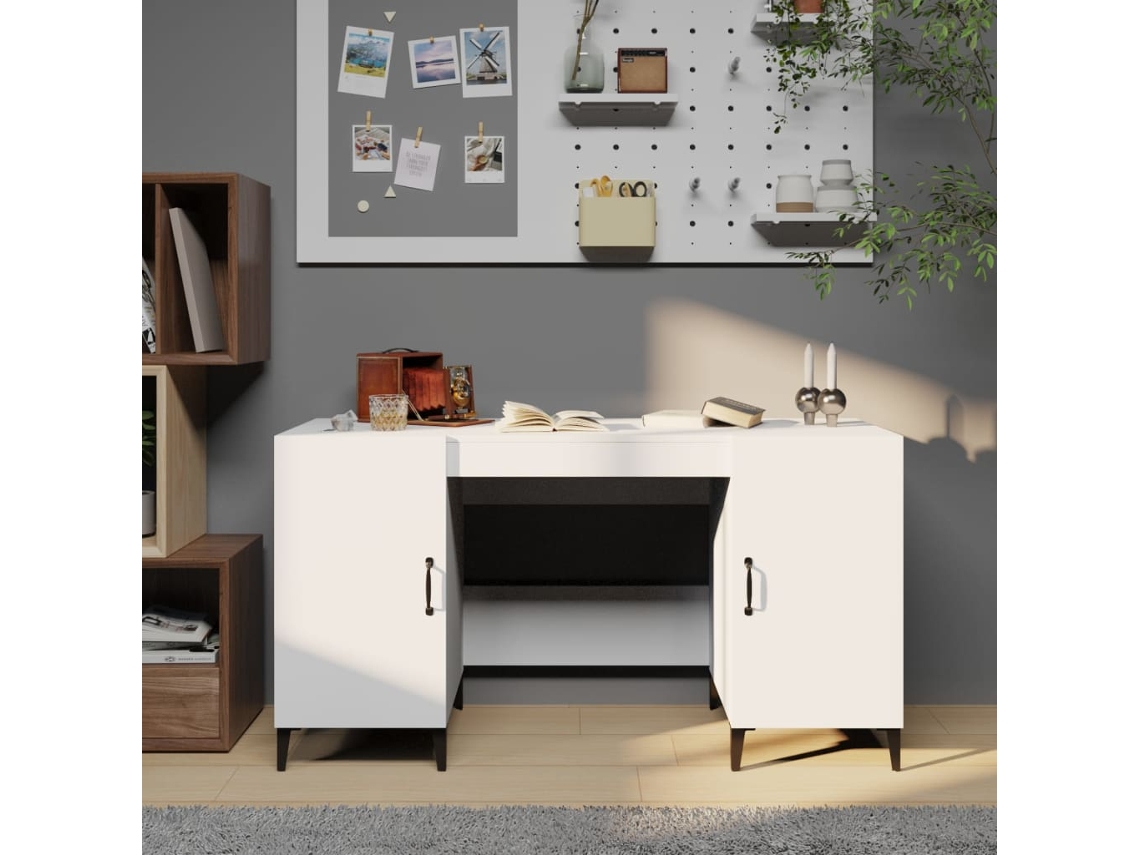 Vidaxl Secretária 140x50x75 Cm Derivados De Madeira Branco