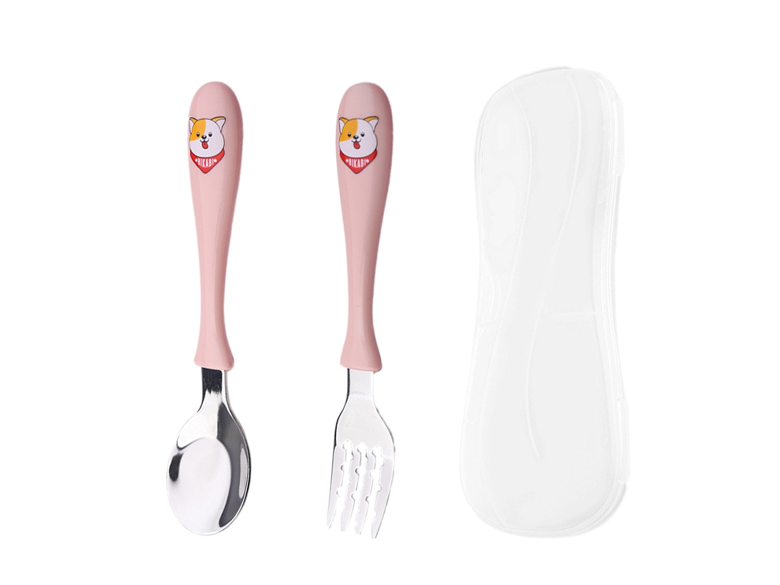Conjunto de Talheres Divertidos com Garfo e Colher Cabo em Estilo Cartoon NEVEANCE
