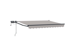 Vidaxl Toldo Retrátil Manual Com Leds Cinzento-claro 3 X 2,5 M