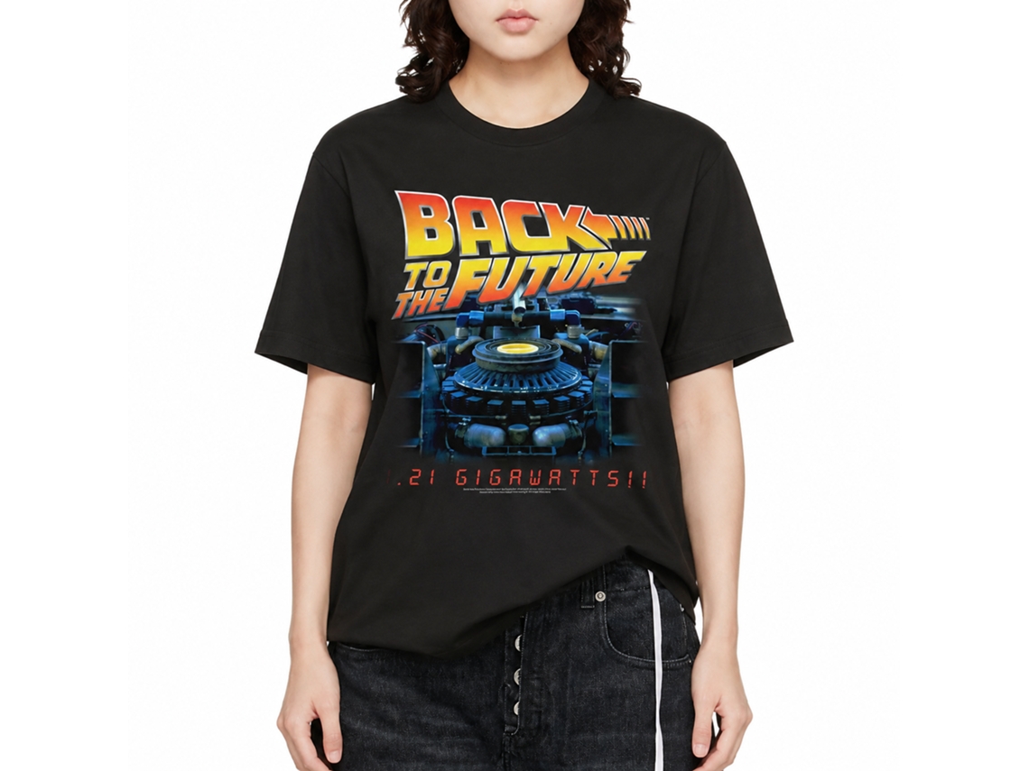 Rockinstone Back To The Future Movie G Side Black Adult T-shirt Size:xxl