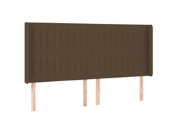 Cabeceira com tecido Abas marrom escuro MAISON EXCLUSIVE (163x16x118 cm)