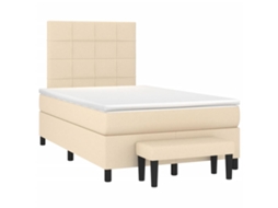 Box Spring Bed, Box Spring Beds Vidaxl Creme Tecido (120 X 190 Cm)