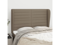 Vidaxl Cabeceira Cama Abas Tecido 147x23x118/128 Cm Cinza-acastanhado
