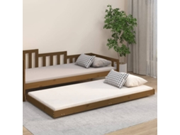 Vidaxl Estrutura de Cama 100x200 Cm Madeira Pinho Maciça Castanho Mel