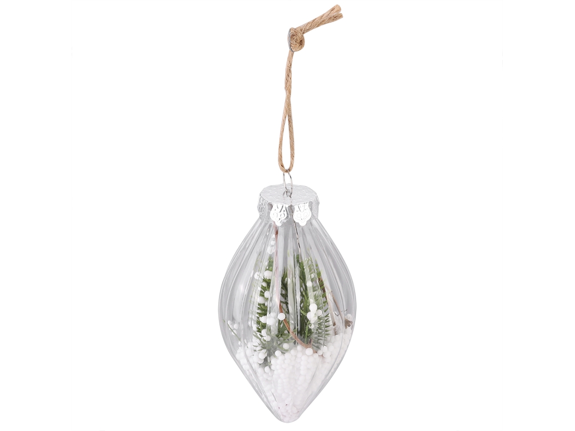 Laxiscreed Bola De Natal Translúcida Com Listras E Pontas Verticais Para Decoração Festiva E Diy