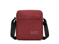 Bolsa Transversal Masculina Casual (bordô), Leve E Impermeável, Em Nylon.