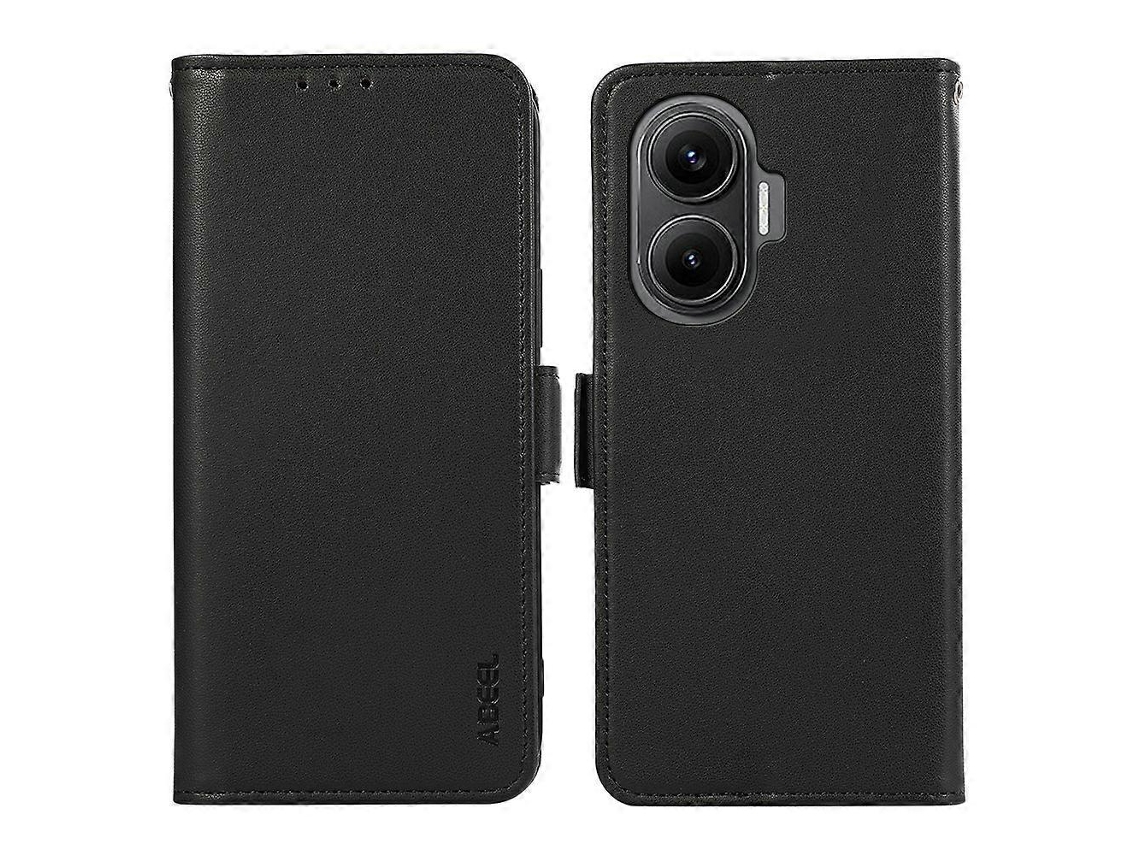Capa De Couro Abeel Para Xiaomi Redmi Turbo 4 Pro 5g Poco F7 5g Com Bloqueio Rfid E Carteira Preta