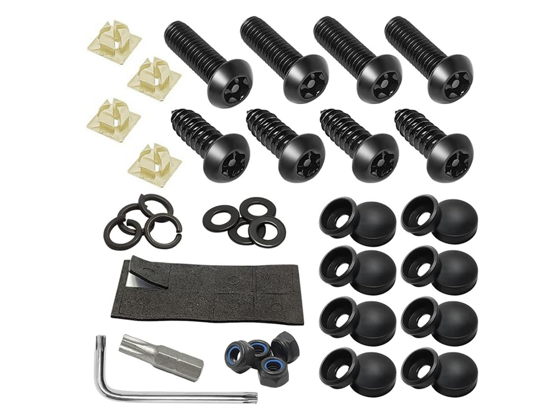 Kit De Parafusos Autoperfurantes Em Aço Inoxidável Para Placa Antifurto, Ferragens Para Montagem Em Estrutura De Carro,