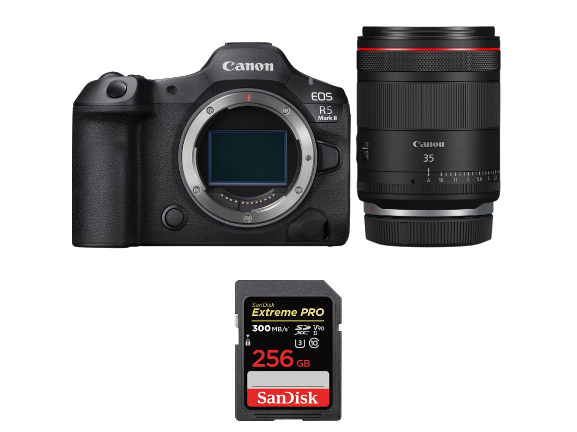 Eos R5 Mark Ii + Rf 35mm F/1.4 L Vcm + 1 Sandisk 256gb Uhs ii 300mb/s + Ebook “20 Dicas para Fotos Que Impressionam” CANON