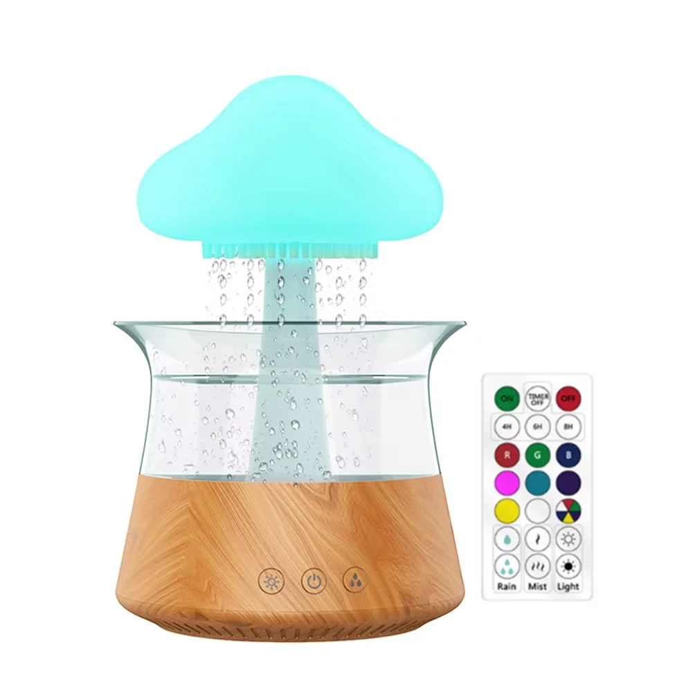 (cor Da Madeira) Umidificador 2 Em 1 Com Tecnologia Raindrop, Difusor De Aromas E Gerador De Óleos Essenciais