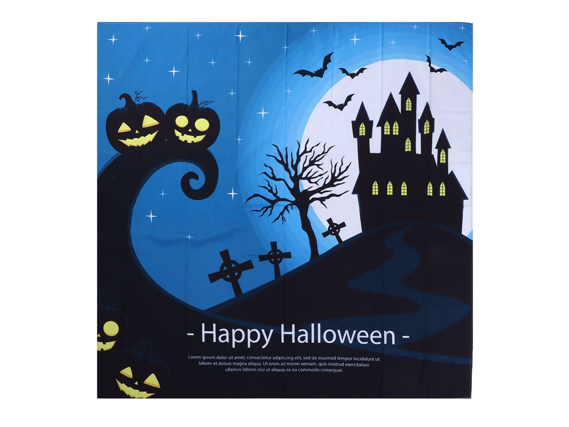 Tapete de halloween poliéster decorativo parede fino macio durável 150x150cm | S/MARCA