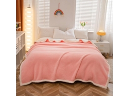 Manta Térmica Ponderada 7d Rosa de Lã Sintética Grossa para Outono e Inverno, Macio, Quente, Ideal para Quarto
