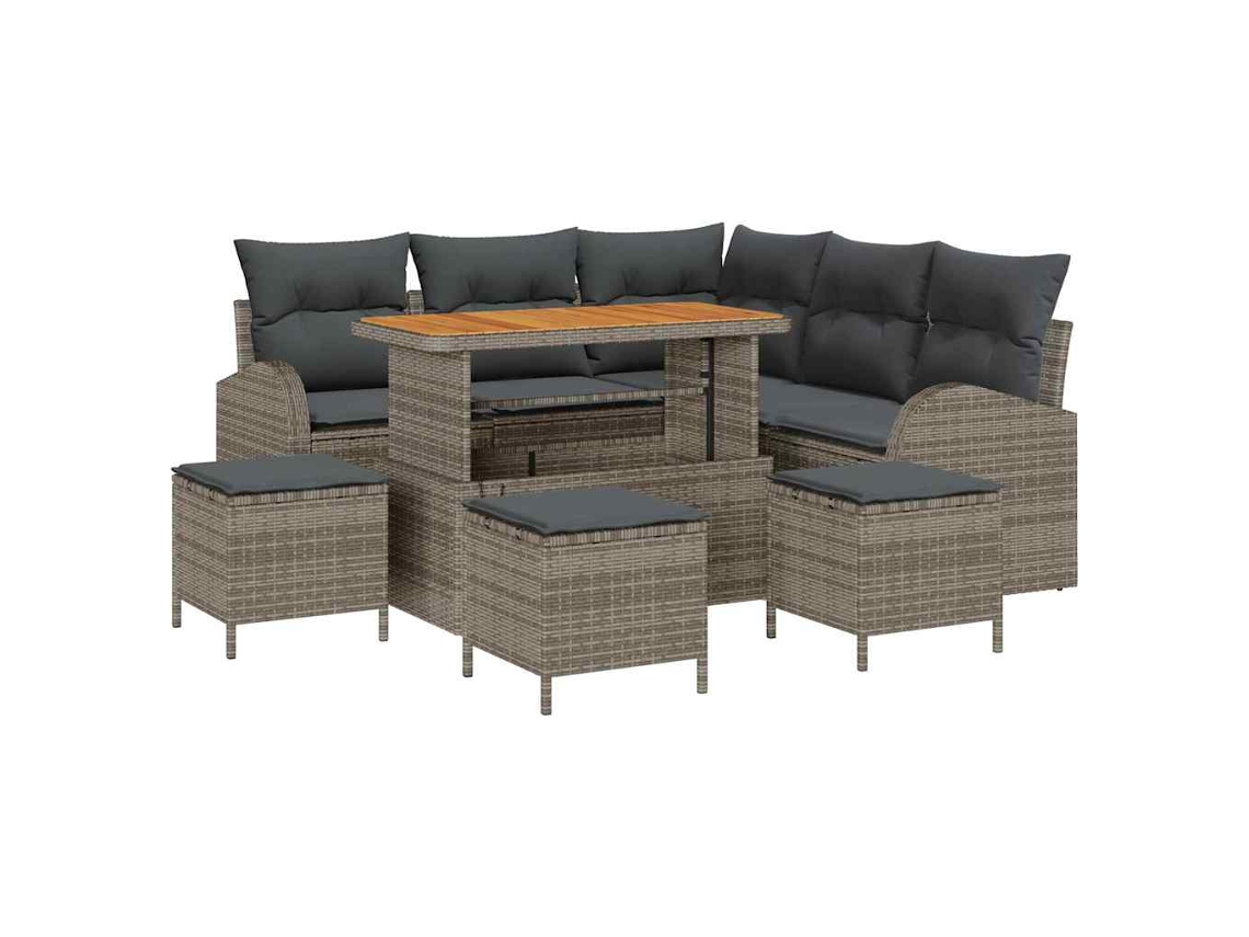 Maison Exclusive - Conjunto De Sofá De Jardim Com Almofada 9 Pcs Cinzeto