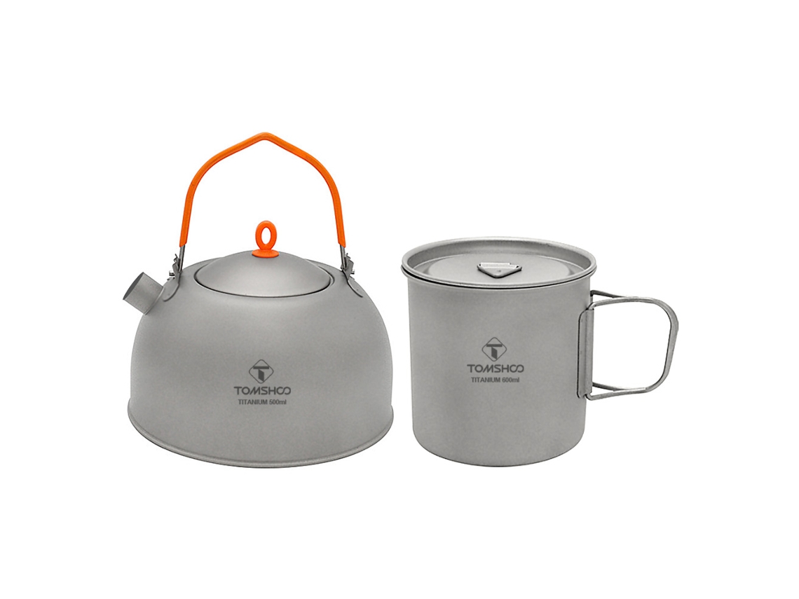 Chaleira de Camping Ti 500ml com Copo 600ml