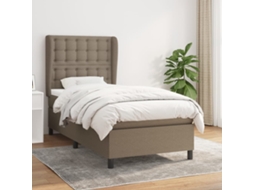 Vidaxl Cama com Molas/colchão 100x200 Cm Tecido Cinza acastanhado