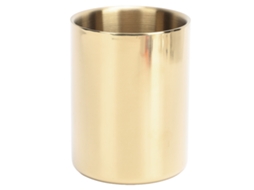 Porta canetas vaso de metal dourado aço inoxidável S/MARCA