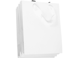 Sacolas Com Alças, Pacote Com 10 Unidades, Sacolas De Papel Brancas Para Festas Simples, Embalagens Gokoco