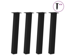 Vidaxl Pés De Mesa De Console 4 Peças, Preto, 72 Cm, Aço