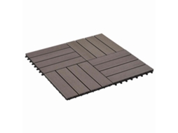 Vidaxl Telha De Deck 22 Unid. Marrom Escuro 30 X 30 Cm Wpc