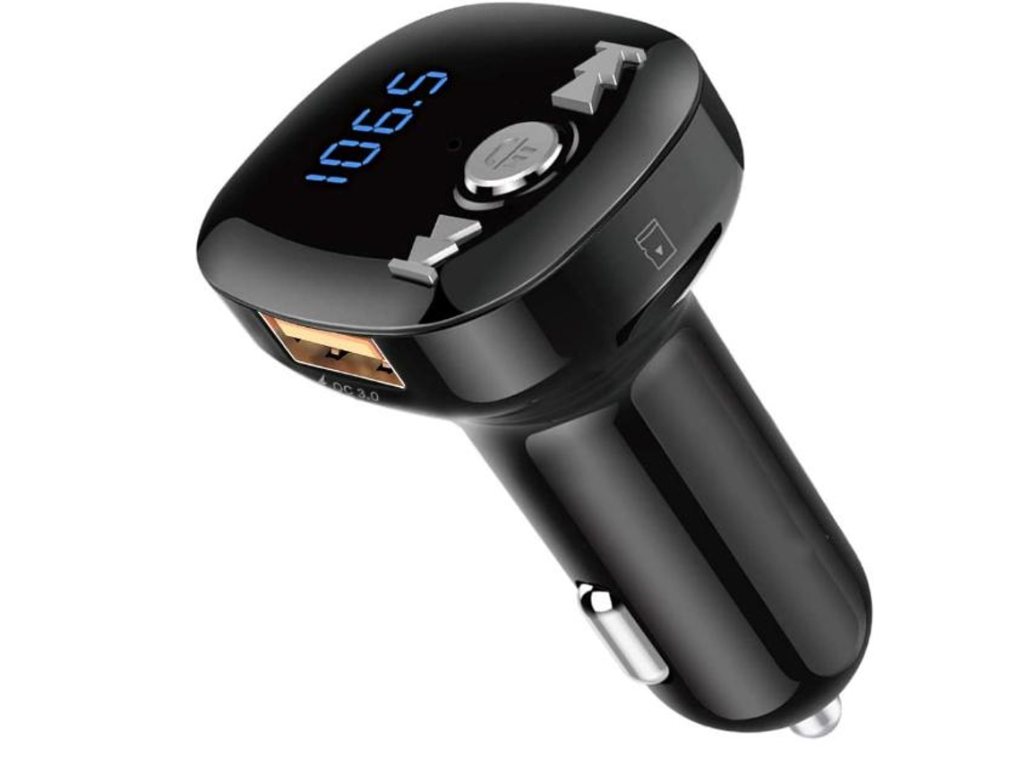 Transmissor Fm Bluetooth Yizhood Bc40q Dual Usb Qc3.0 Tf/usb Preto