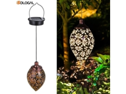 Lanterna Solar Suspensa AQUAFORGE de Metal à Prova D'água para Jardim com Iluminação Led