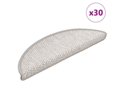 Vidaxl Tapetes Escada Adesivos Aspeto Sisal 30 Pcs 56x17x3cm Platina