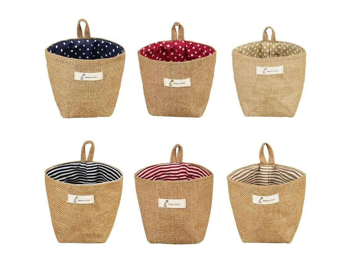 Bolsas De Armazenamento Penduráveis Mini, Pequenas Bolsas De Linho Penduráveis Na Parede, Plegáveis
