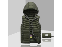 Jaqueta Sem Mangas Masculina com Capuz Removível XL Verde Exército 2023