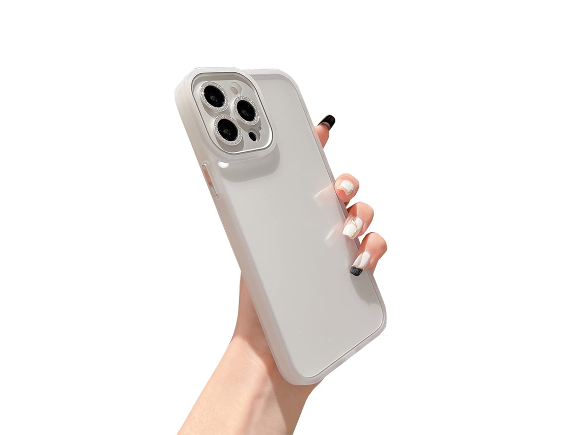 Capa de telefone LAXISCREED com lantejoulas de metal prata transparente