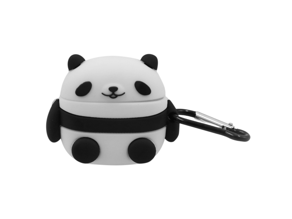 Capa Zruxe Para Airpods 4 Silicon Panda Com Breloc Carabina (protecao Anti-riscos E Impactos)