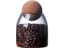 Tarro De Vidro Borosilicato Transparente Hermético Com Tampa De Cortiça Para Especiarias, Açúcar, Café