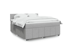 Vidaxl Cama Com Molas/colchão 180x200 Cm Tecido Cinzento-claro